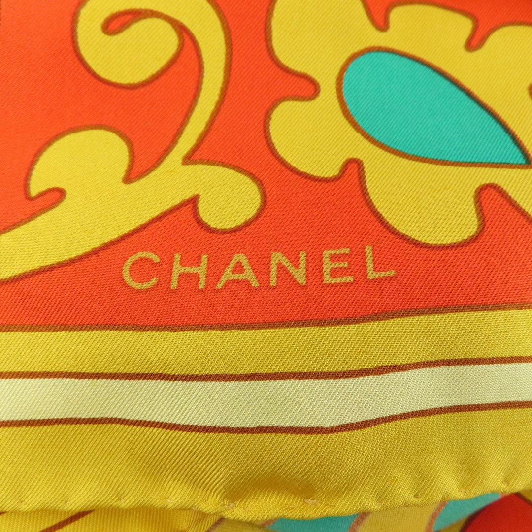CHANEL scarf silk yellow Jewelry motif Women Used Authentic