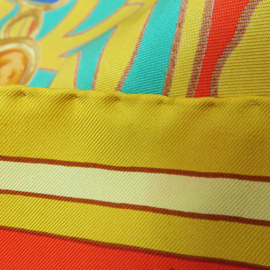 CHANEL scarf silk yellow Jewelry motif Women Used Authentic