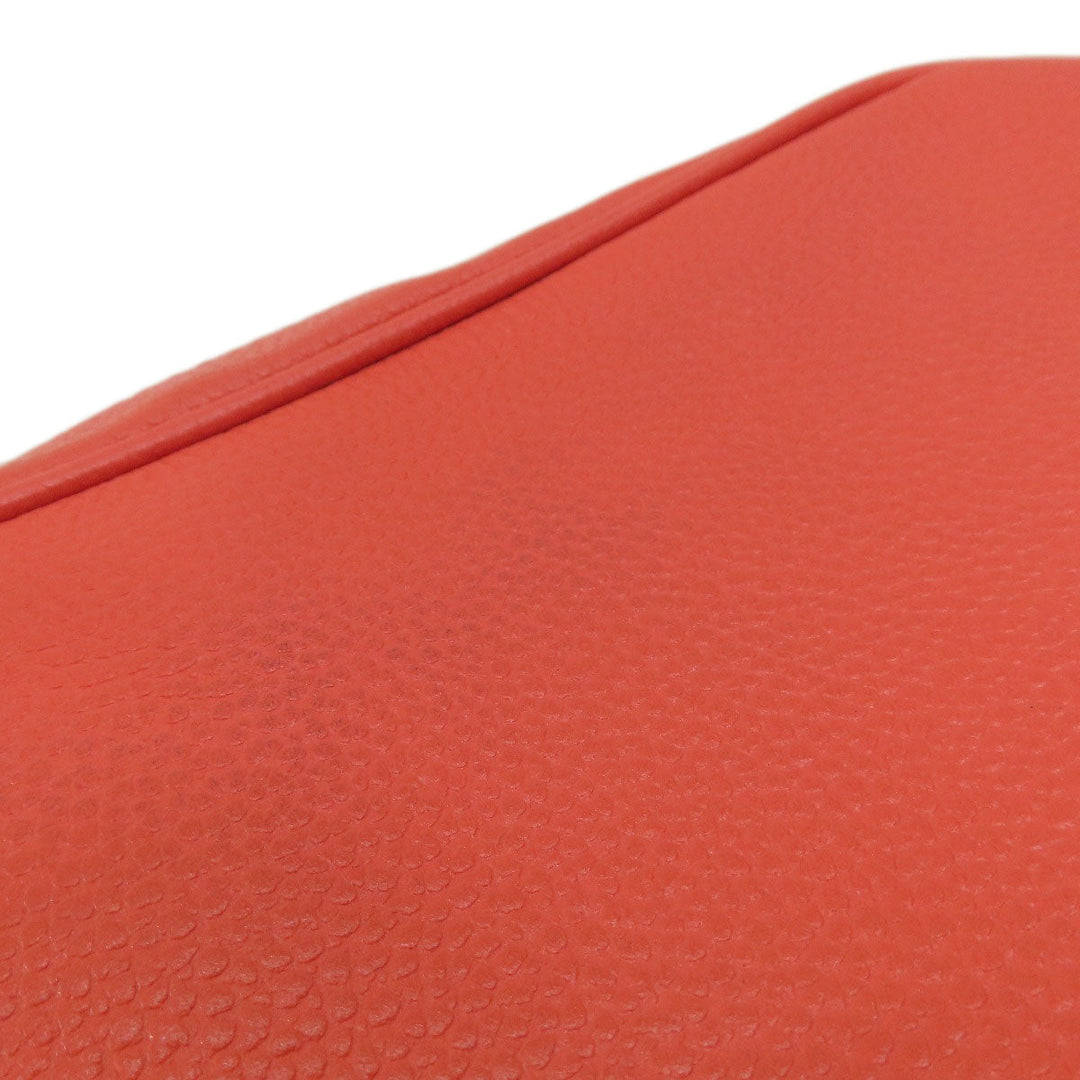MICHAEL KORS Shoulder Bag leather Orange logo Women Used Authentic
