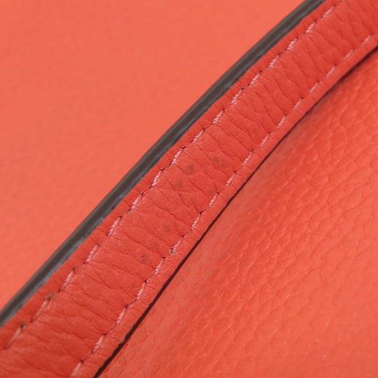 MICHAEL KORS Shoulder Bag leather Orange logo Women Used Authentic