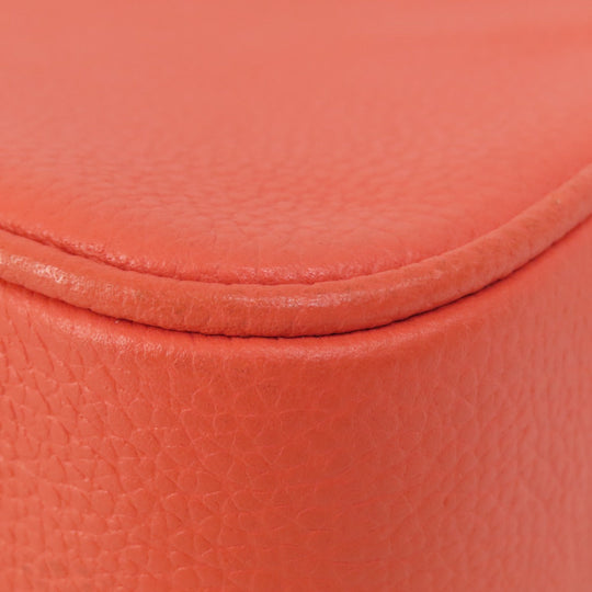 MICHAEL KORS Shoulder Bag leather Orange logo Women Used Authentic