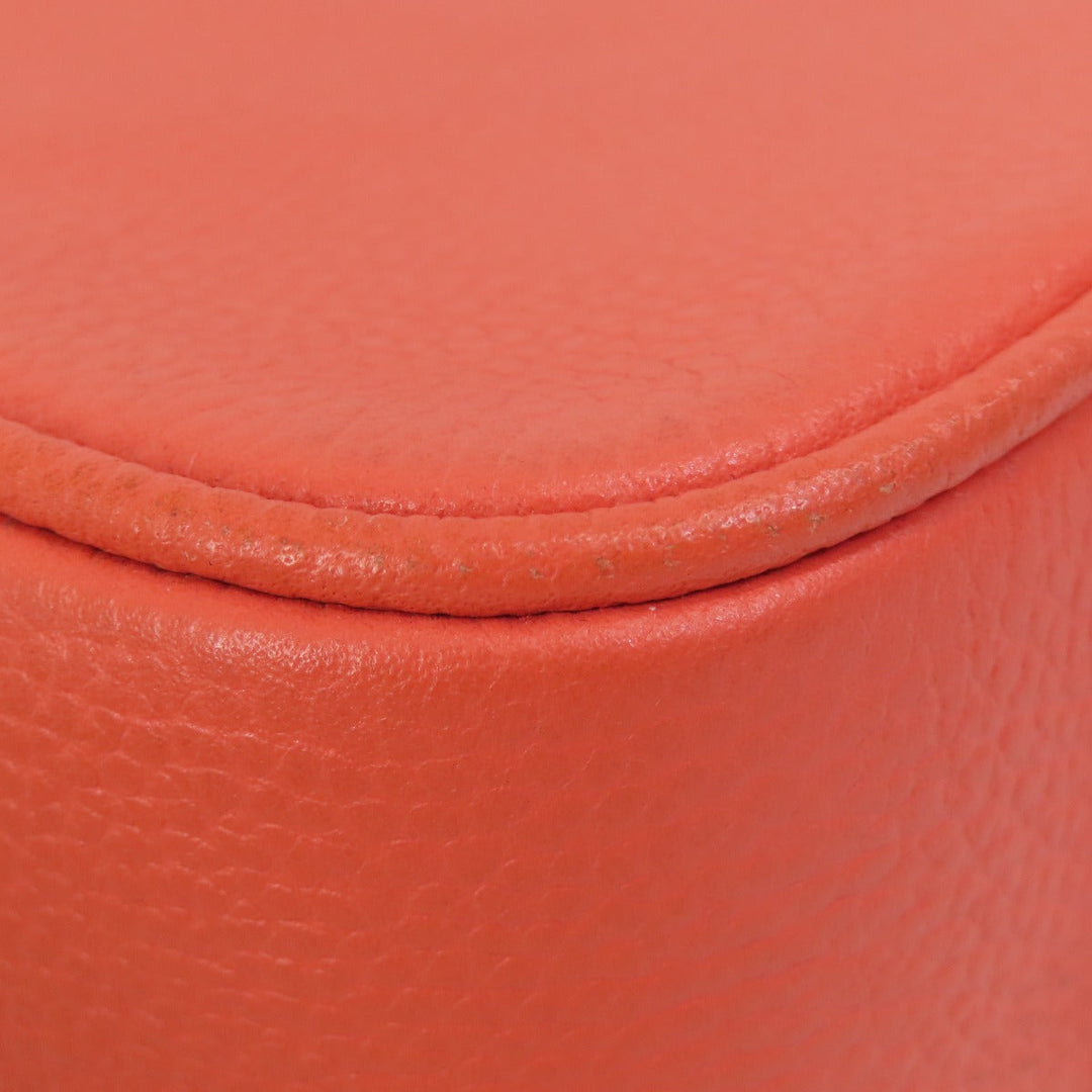 MICHAEL KORS Shoulder Bag leather Orange logo Women Used Authentic