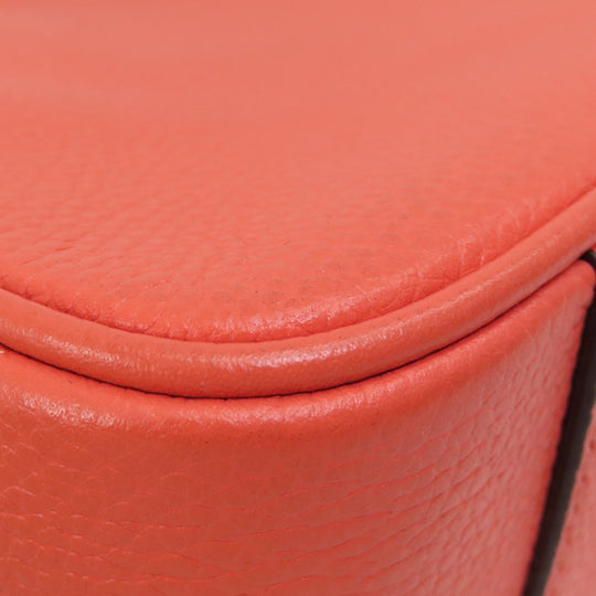MICHAEL KORS Shoulder Bag leather Orange logo Women Used Authentic