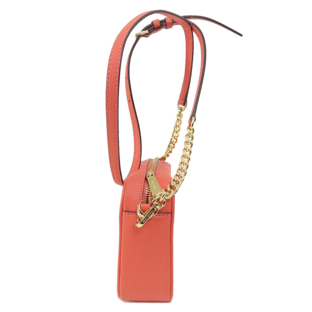 MICHAEL KORS Shoulder Bag leather Orange logo Women Used Authentic