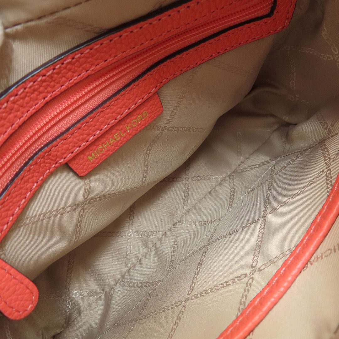 MICHAEL KORS Shoulder Bag leather Orange logo Women Used Authentic