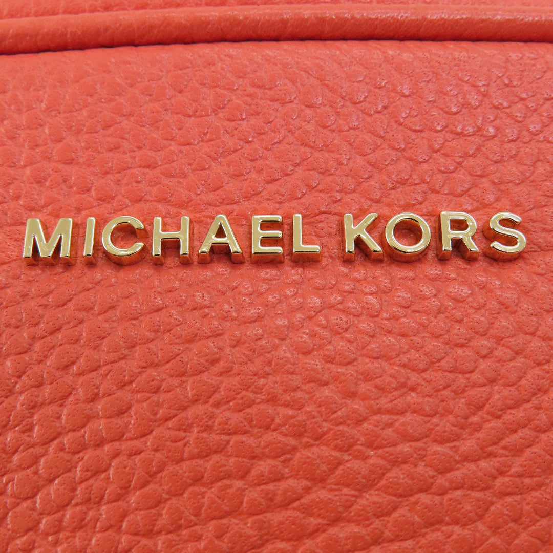 MICHAEL KORS Shoulder Bag leather Orange logo Women Used Authentic