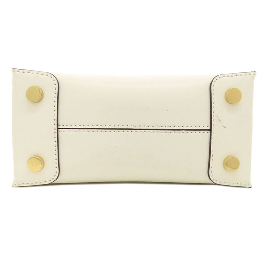 MICHAEL KORS Handbag leather white Punching 2WAY Women Used Authentic