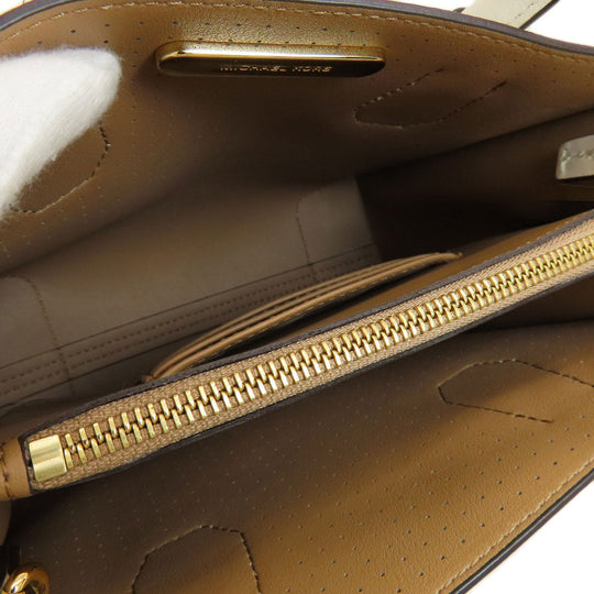 MICHAEL KORS Handbag leather white Punching 2WAY Women Used Authentic