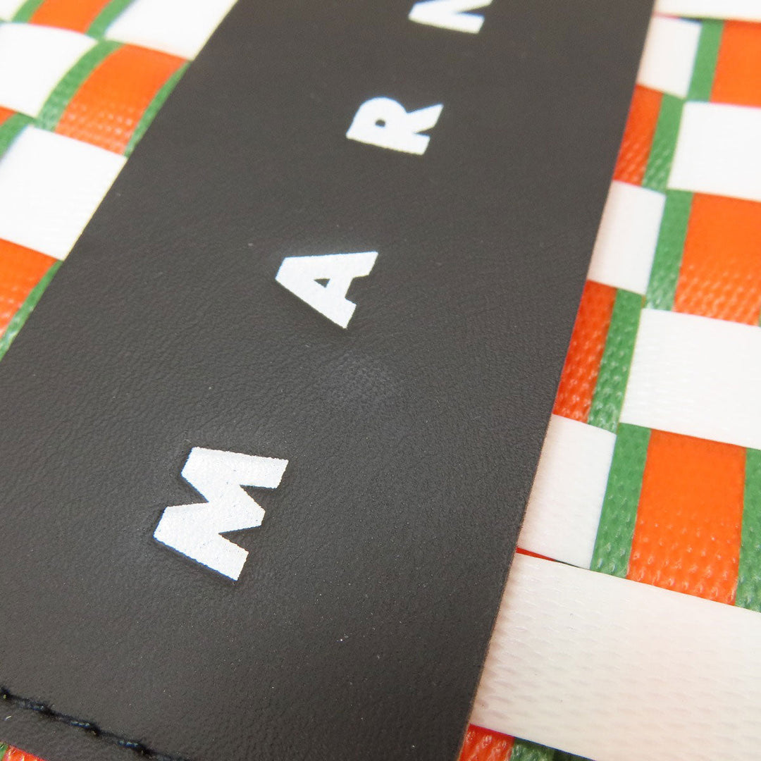 MARNI Tote Bag PVC yellow logo Women Used Authentic