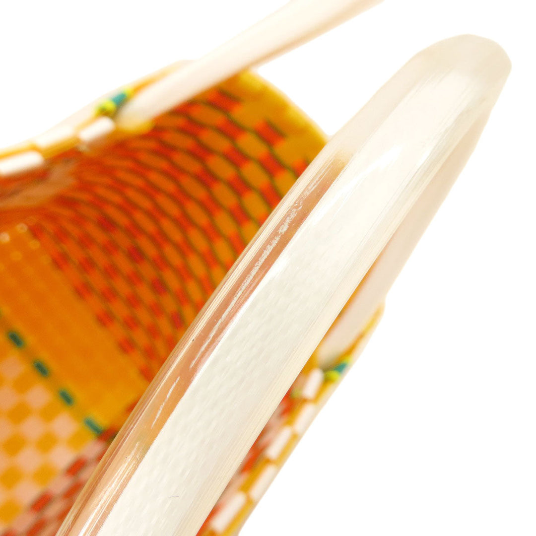 MARNI Tote Bag PVC yellow logo Women Used Authentic