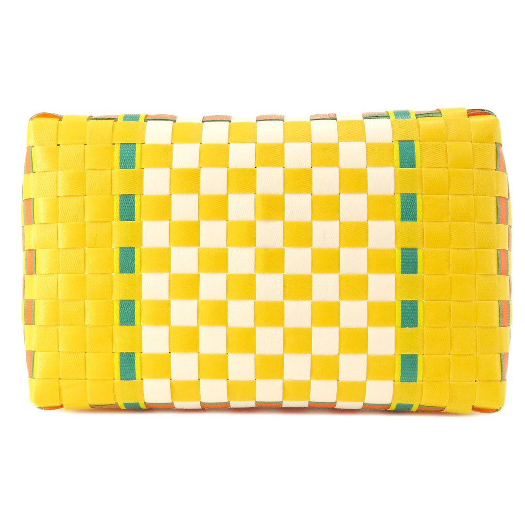 MARNI Tote Bag PVC yellow logo Women Used Authentic