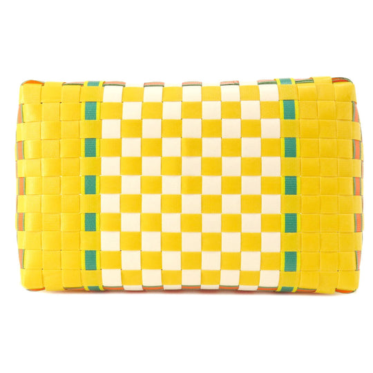 MARNI Tote Bag PVC yellow logo Women Used Authentic