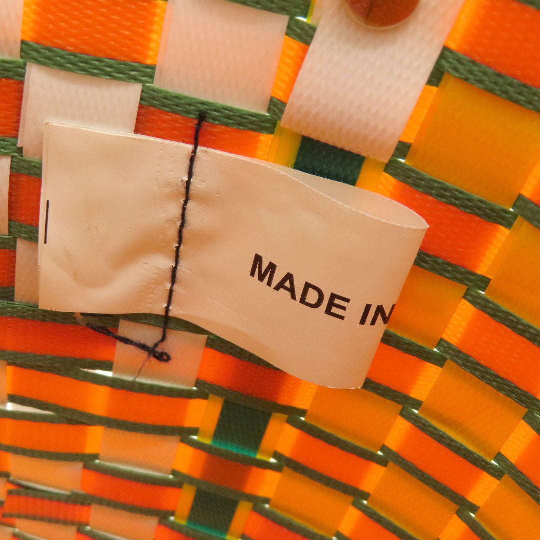 MARNI Tote Bag PVC yellow logo Women Used Authentic