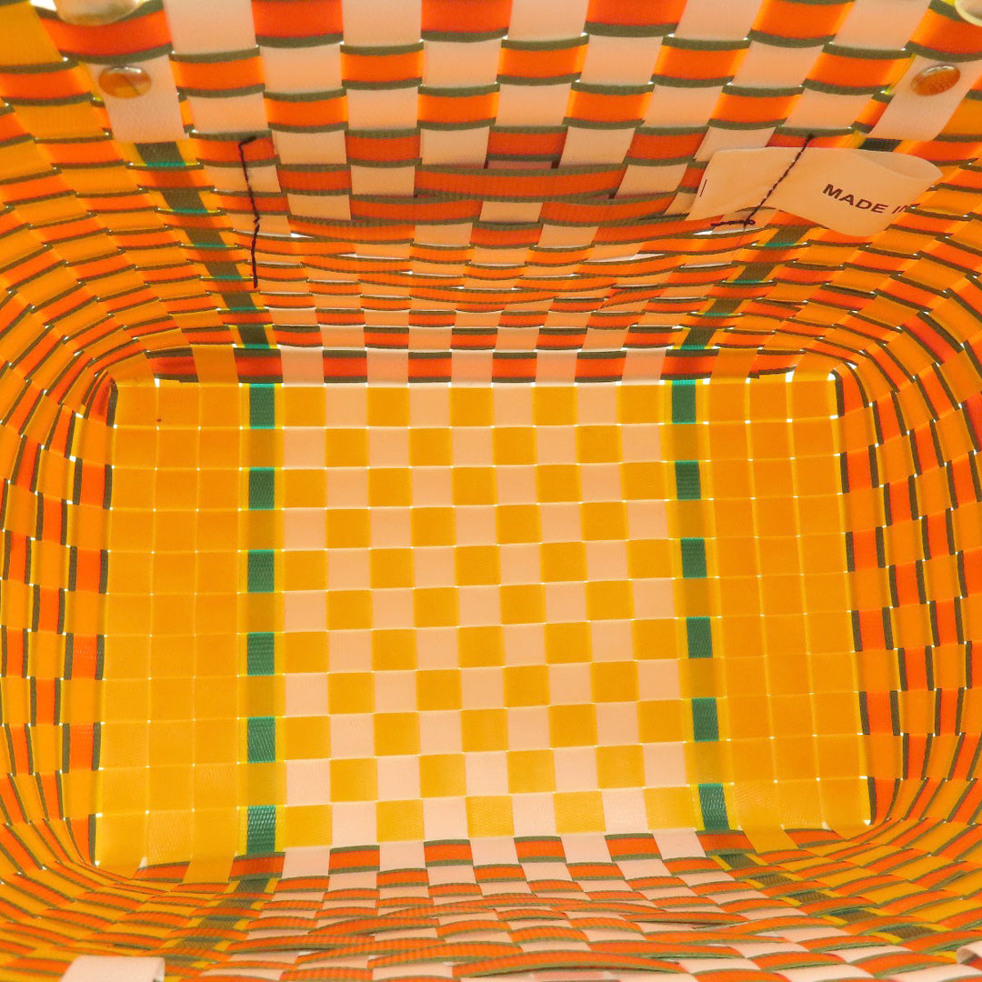 MARNI Tote Bag PVC yellow logo Women Used Authentic