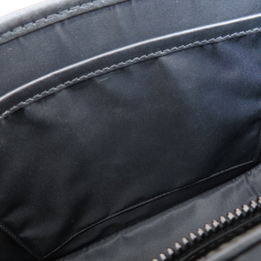 BURBERRY Shoulder Bag leather black logo Women Used Authentic