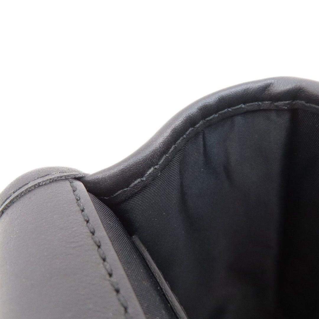 BURBERRY Shoulder Bag leather black logo Women Used Authentic