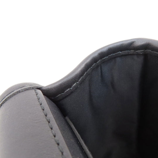 BURBERRY Shoulder Bag leather black logo Women Used Authentic