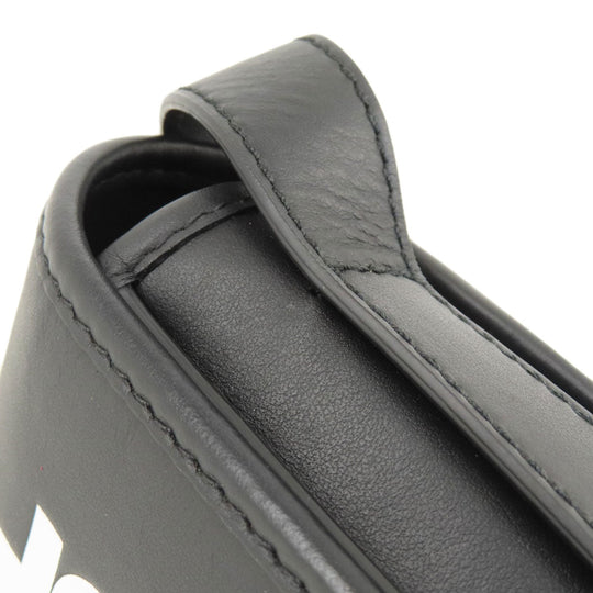 BURBERRY Shoulder Bag leather black logo Women Used Authentic