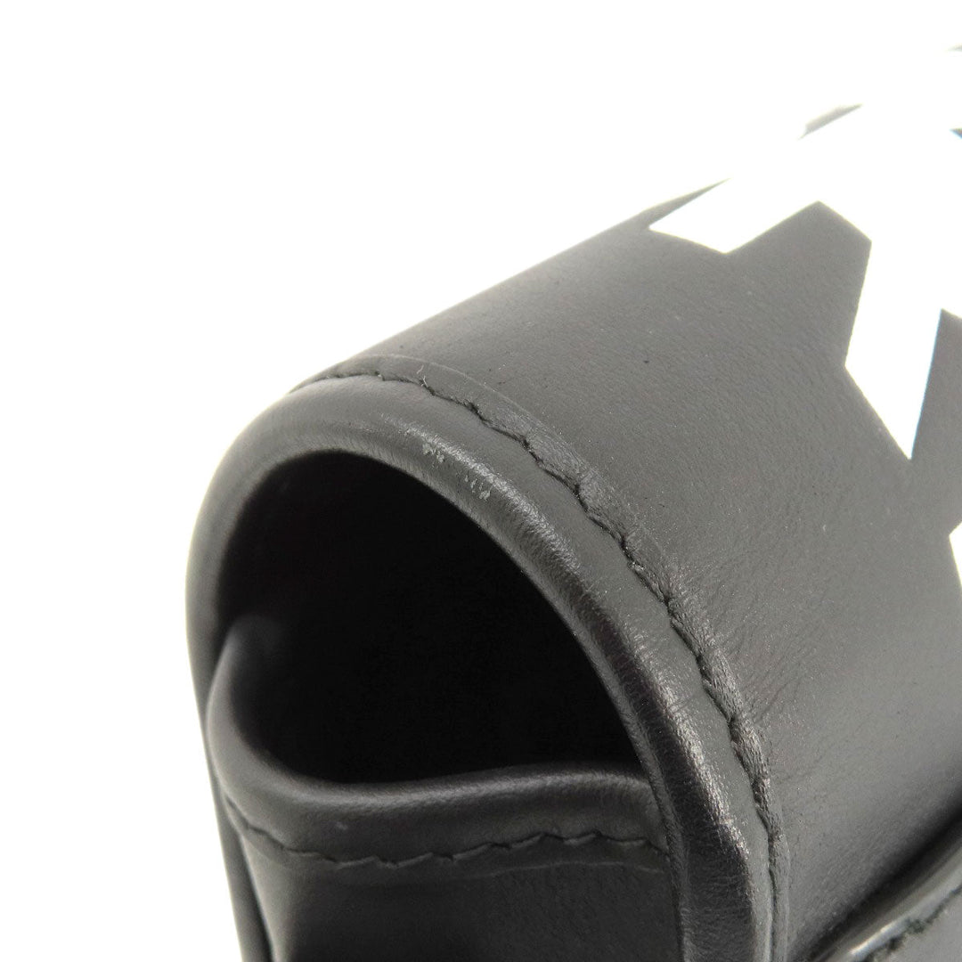 BURBERRY Shoulder Bag leather black logo Women Used Authentic