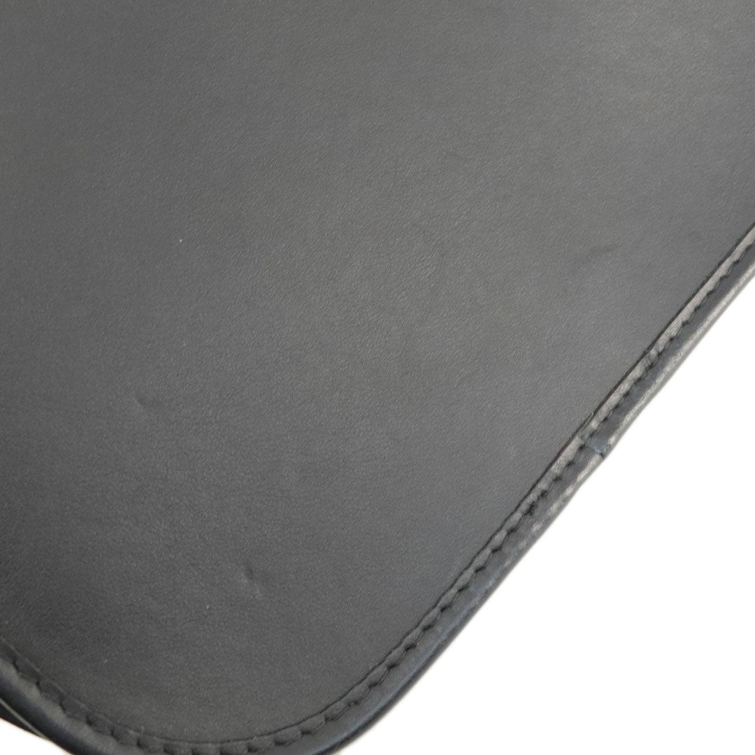 BURBERRY Shoulder Bag leather black logo Women Used Authentic