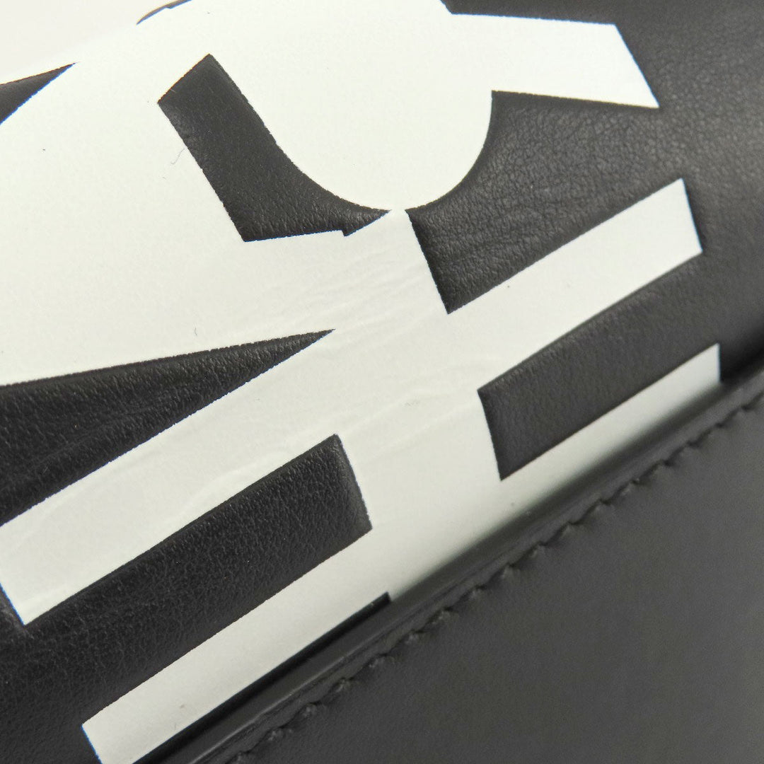 BURBERRY Shoulder Bag leather black logo Women Used Authentic