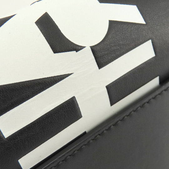 BURBERRY Shoulder Bag leather black logo Women Used Authentic