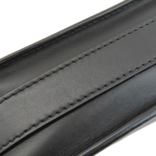 BURBERRY Shoulder Bag leather black logo Women Used Authentic