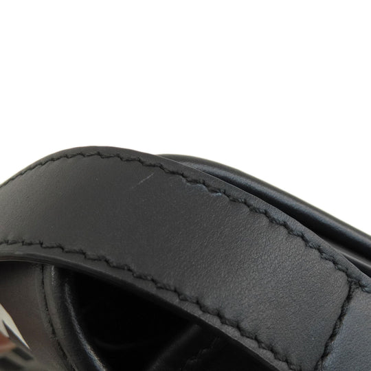 BURBERRY Shoulder Bag leather black logo Women Used Authentic