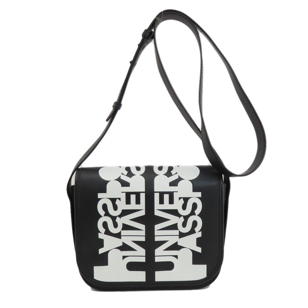 BURBERRY Shoulder Bag leather black logo Women Used Authentic