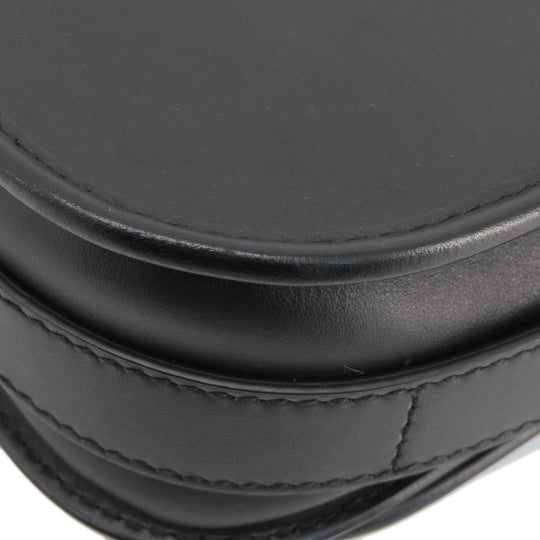 BURBERRY Shoulder Bag leather black logo Women Used Authentic