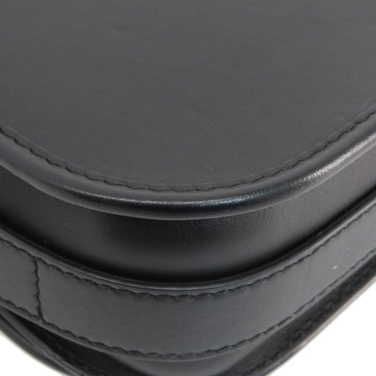 BURBERRY Shoulder Bag leather black logo Women Used Authentic