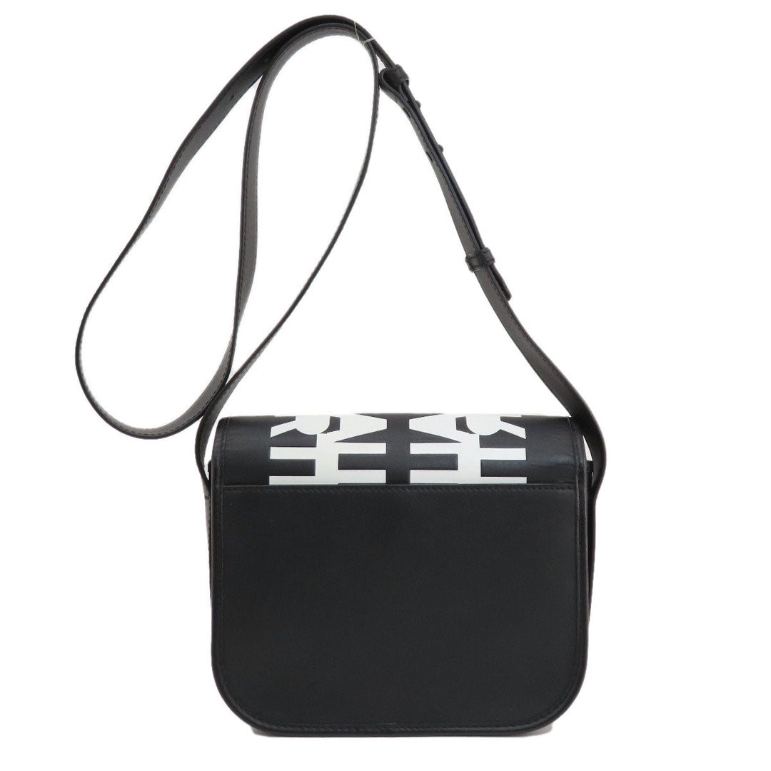 BURBERRY Shoulder Bag leather black logo Women Used Authentic