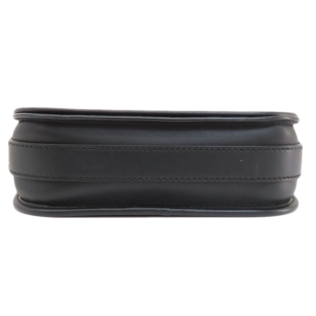 BURBERRY Shoulder Bag leather black logo Women Used Authentic