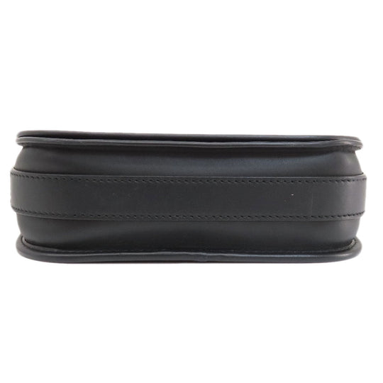 BURBERRY Shoulder Bag leather black logo Women Used Authentic