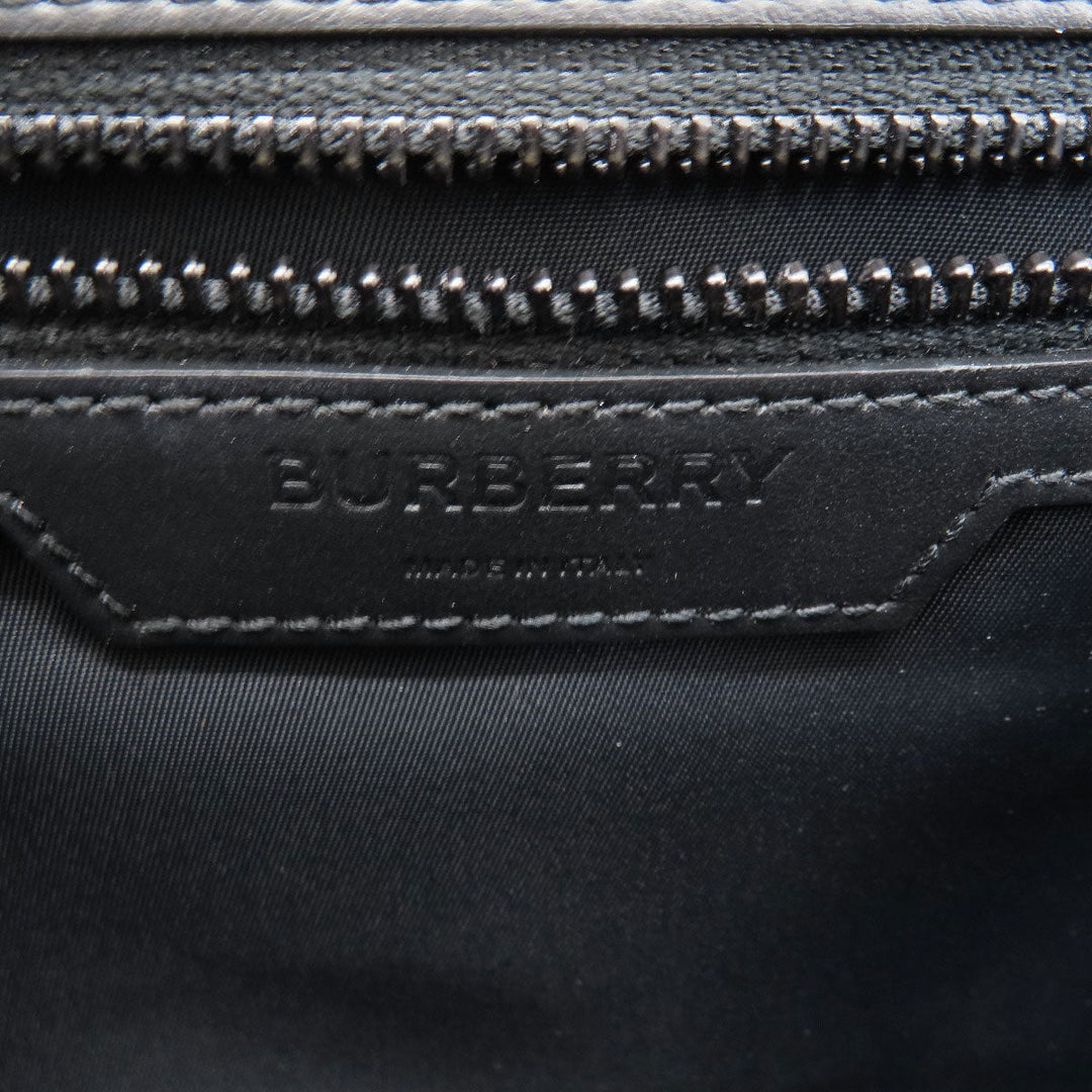 BURBERRY Shoulder Bag leather black logo Women Used Authentic