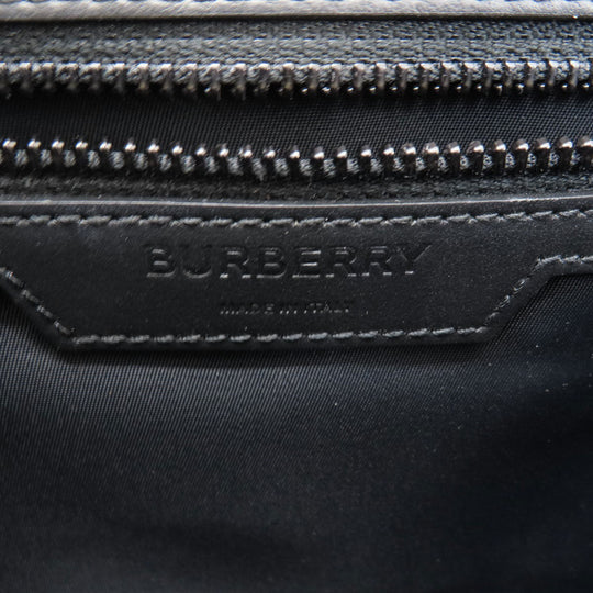 BURBERRY Shoulder Bag leather black logo Women Used Authentic