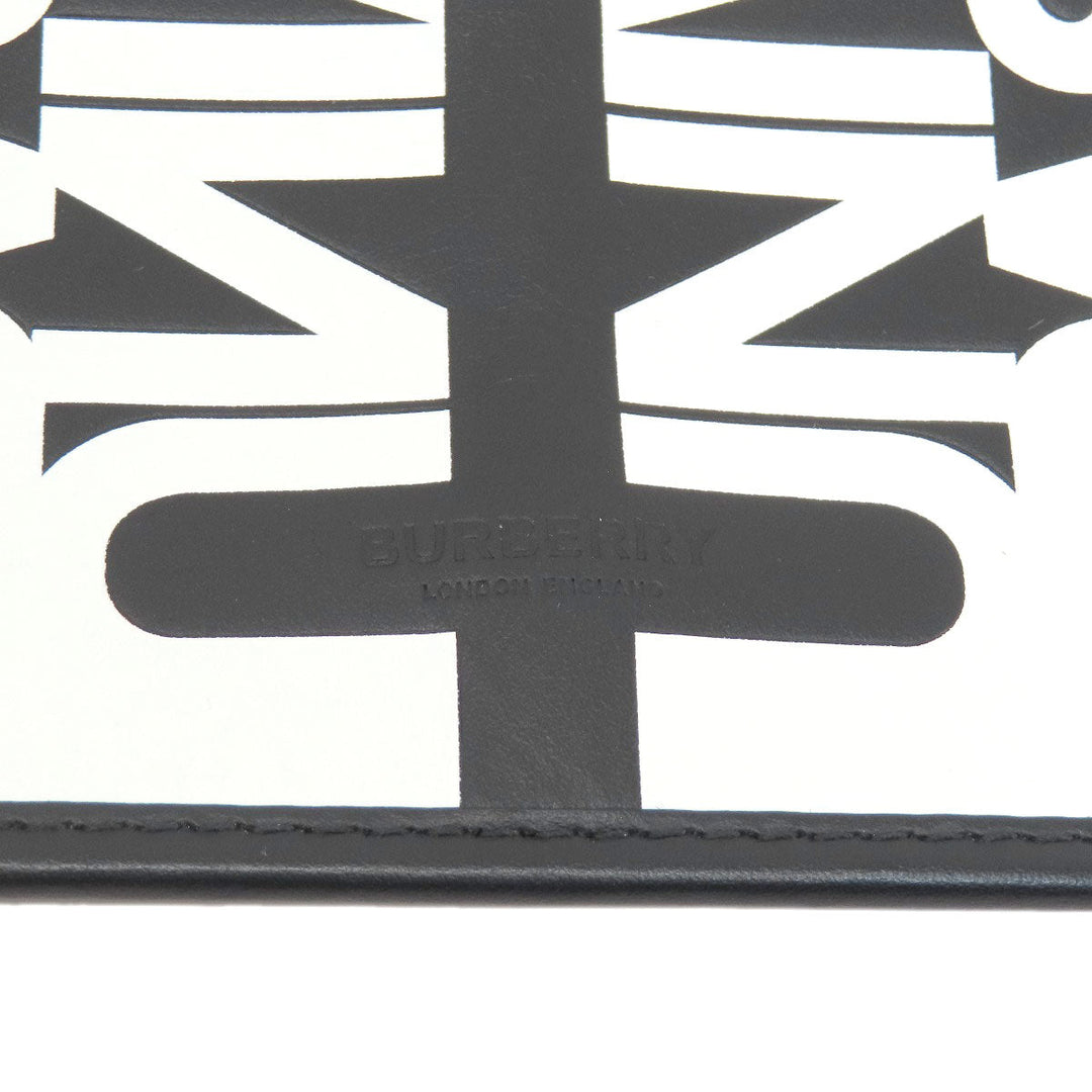 BURBERRY Shoulder Bag leather black logo Women Used Authentic