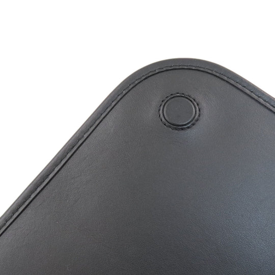 BURBERRY Shoulder Bag leather black logo Women Used Authentic