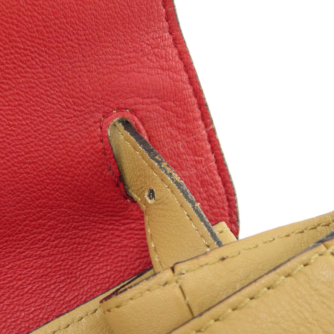 BURBERRY Shoulder Bag leather beige Simple design Women Used Authentic