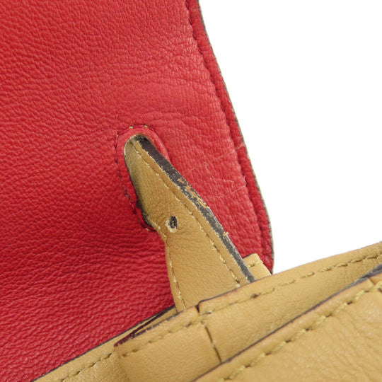 BURBERRY Shoulder Bag leather beige Simple design Women Used Authentic