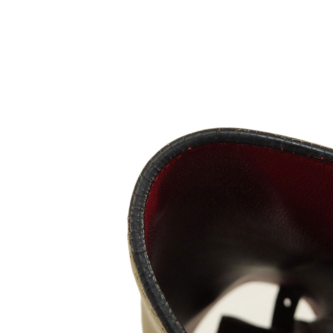 BURBERRY Shoulder Bag leather beige Simple design Women Used Authentic