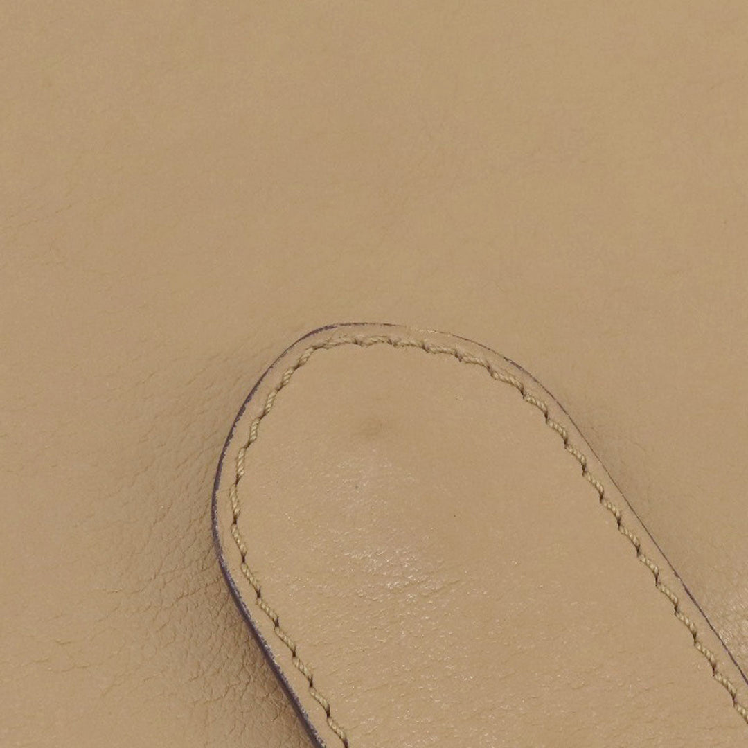 BURBERRY Shoulder Bag leather beige Simple design Women Used Authentic