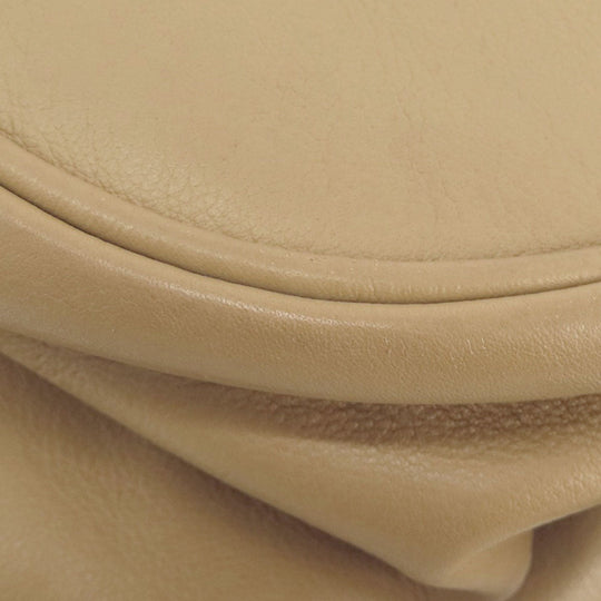 BURBERRY Shoulder Bag leather beige Simple design Women Used Authentic