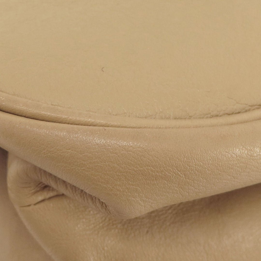 BURBERRY Shoulder Bag leather beige Simple design Women Used Authentic