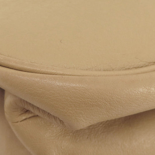 BURBERRY Shoulder Bag leather beige Simple design Women Used Authentic