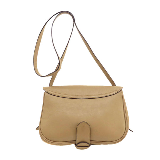 BURBERRY Shoulder Bag leather beige Simple design Women Used Authentic