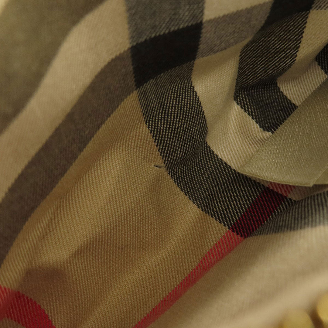 BURBERRY Shoulder Bag leather beige Simple design Women Used Authentic