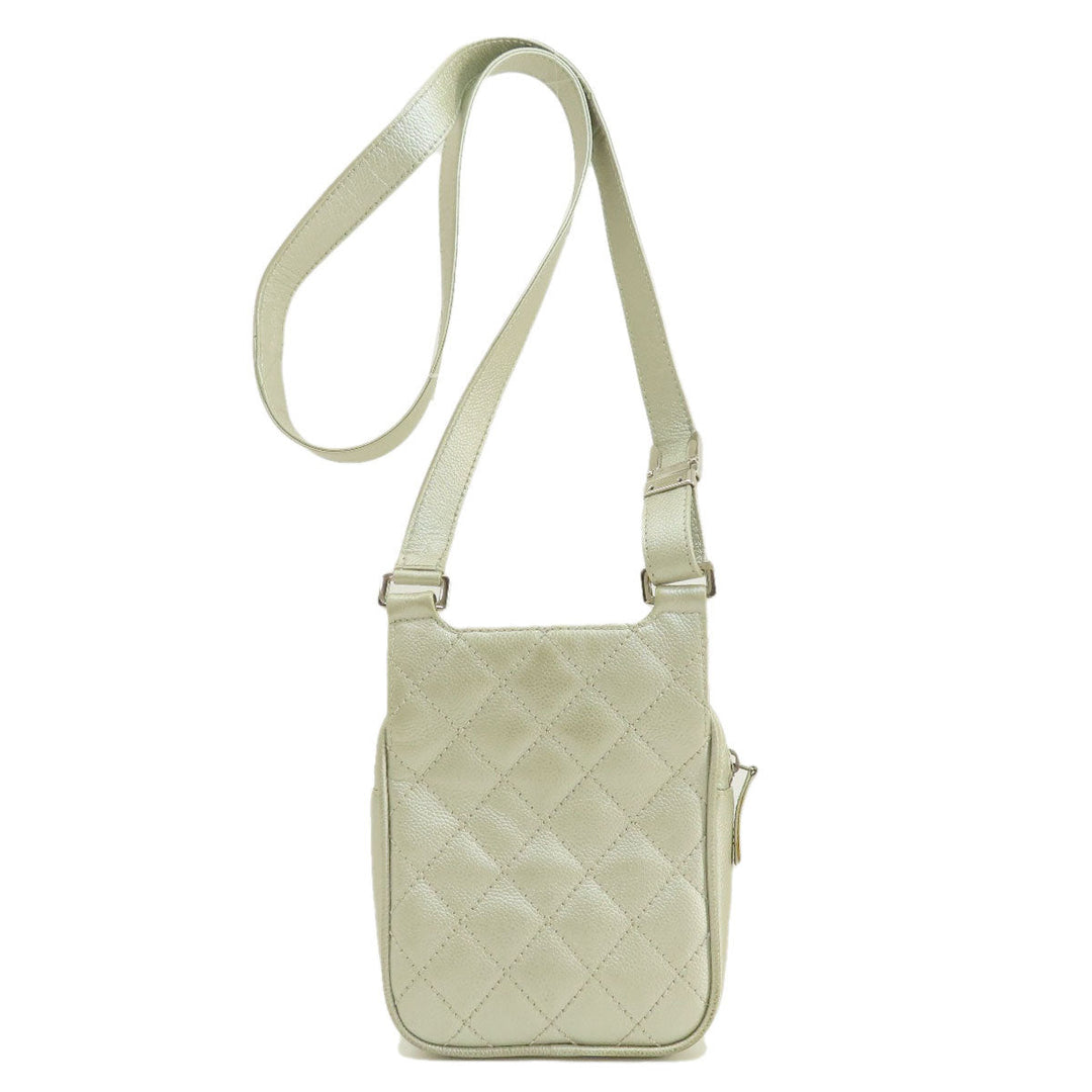 CHANEL Shoulder Bag Caviar skin Silver COCO Mark Matelasse SilverMetal