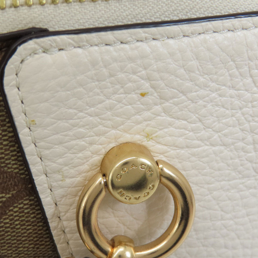 COACH Handbag C7261 PVC, Leather Brown Signature 2WAY Women Used Authentic