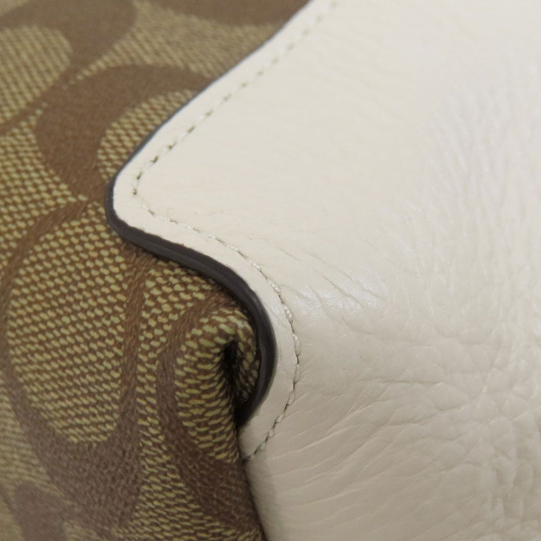 COACH Handbag C7261 PVC, Leather Brown Signature 2WAY Women Used Authentic